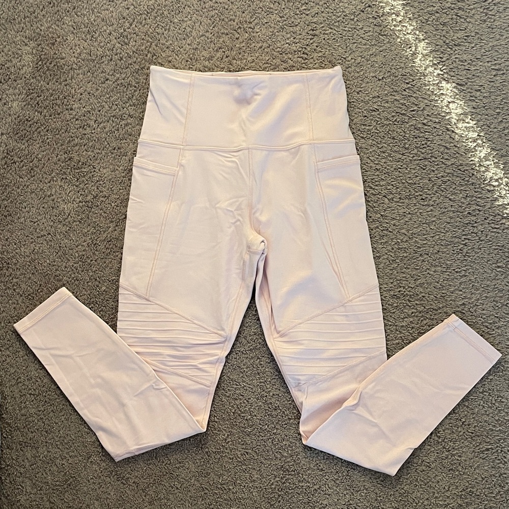 Athleta Inclination Moto Tight Light Pink Leggings Small